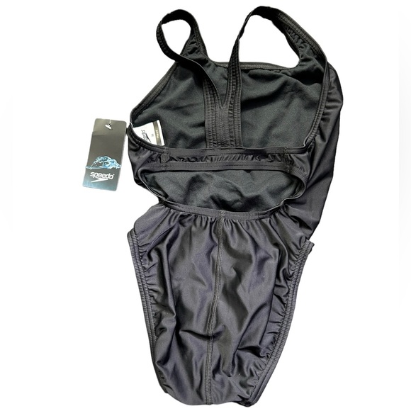 SPEEDO PRO-LT womens black swim training racerback athletic swimsuit NWT - Picture 4 of 9